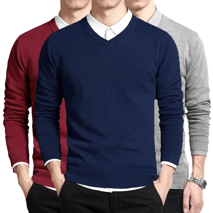 Hefi | Premium Katoenen Trui Met V - Hals | Heren Jumper Vest - Sorata