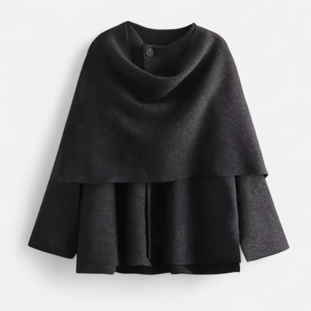 Sorata | Dames Pluche Jas met Asymmetrische Sjaaldetail