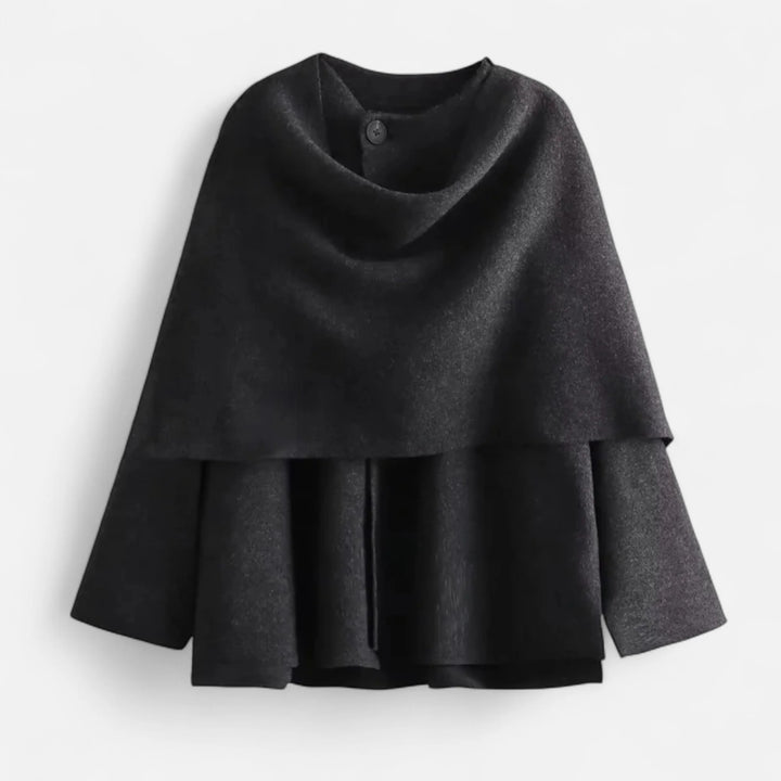 Sorata | Dames Pluche Jas met Asymmetrische Sjaaldetail
