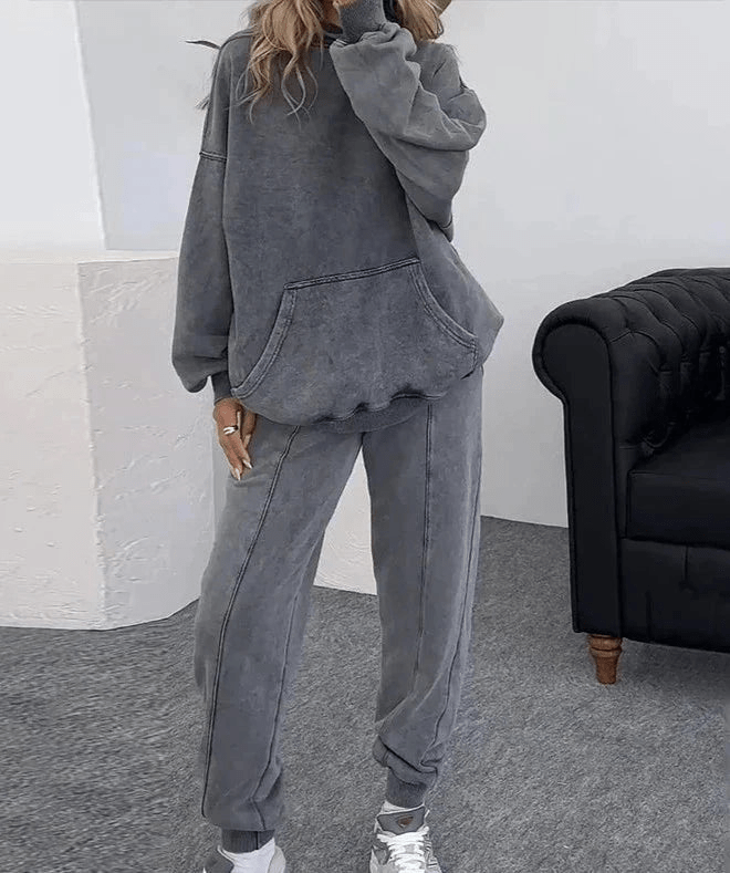 Ina | Tweedelige Grijze Dames Set | Comfortabele Sweater En Broek | Ideaal Voor Lente/Zomer - Sorata