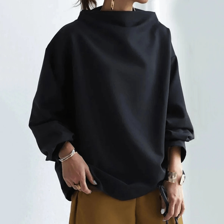 Indira | Zwarte Dames Trui | Trendy Coltrui met Lange Mouwen | Elegant & Comfortabel - Sorata