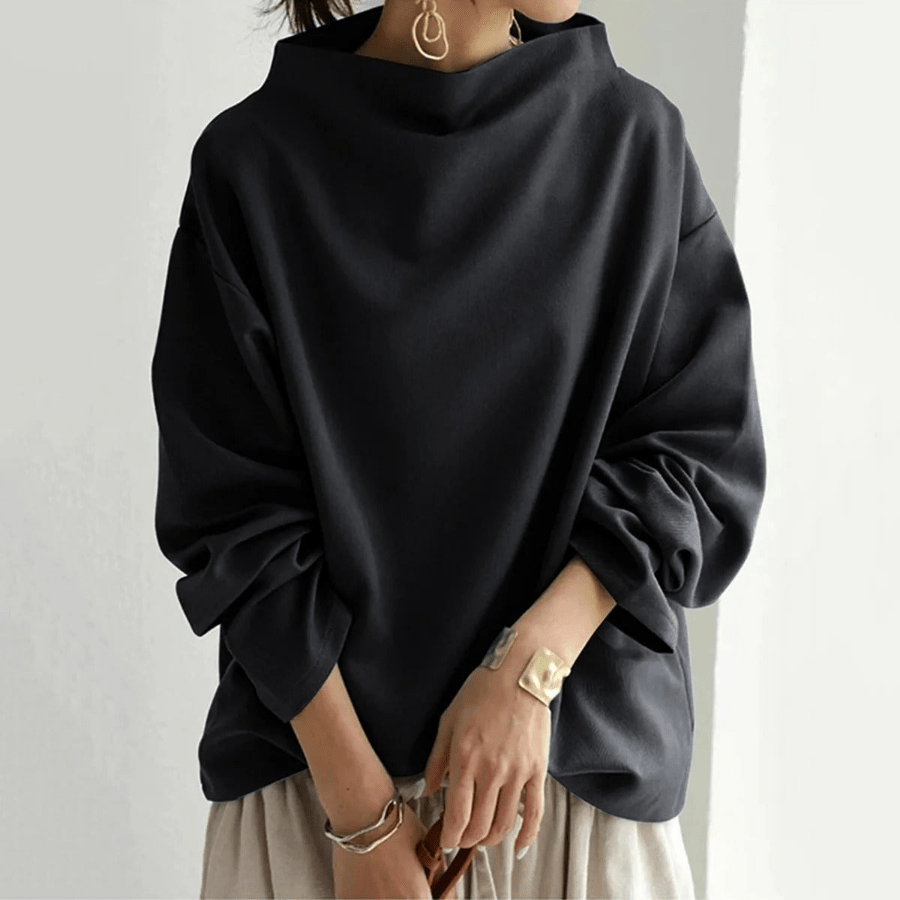 Indira | Zwarte Dames Trui | Trendy Coltrui met Lange Mouwen | Elegant & Comfortabel - Sorata