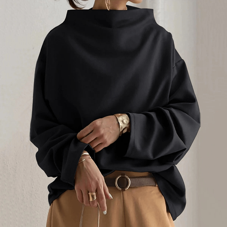 Indira | Zwarte Dames Trui | Trendy Coltrui met Lange Mouwen | Elegant & Comfortabel - Sorata