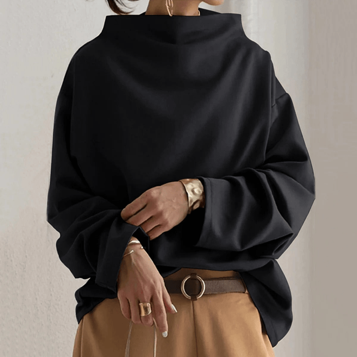 Indira | Zwarte Dames Trui | Trendy Coltrui met Lange Mouwen | Elegant & Comfortabel - Sorata