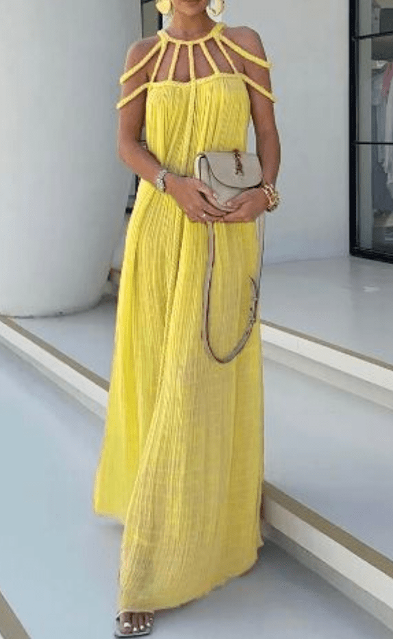 Isabella - Jurk Dames - Maxi Jurk - Elegante Drapé van Linnen - Damesmode - Sorata