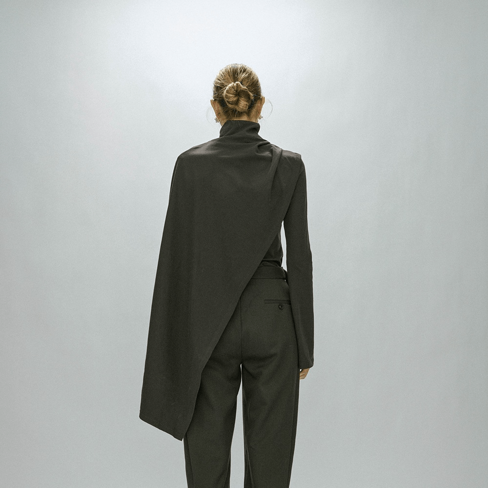 Ishu | 2 - Delige Coltrui Met Cape Sjaal | Dames Sweater Cape | Trendy En Comfortabel - Sorata