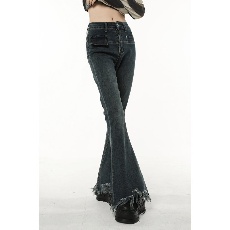 Ishu | Trendy Dames Broek | Zwarte Vintage Jeans Met Hoge Taille - Sorata