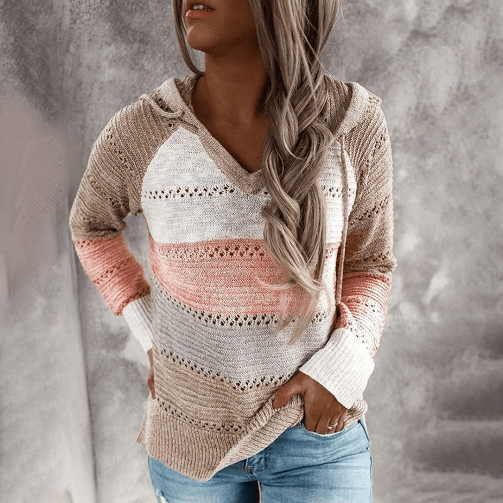 Iva | Modieuze Gebreide Trui met V - hals | Dames Sweater | Jumper Vest - Sorata