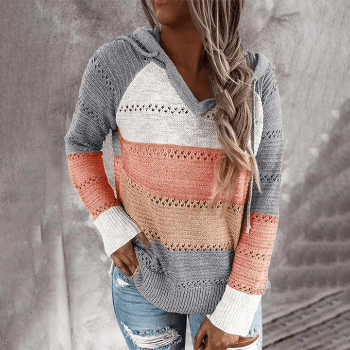Iva | Modieuze Gebreide Trui met V - hals | Dames Sweater | Jumper Vest - Sorata