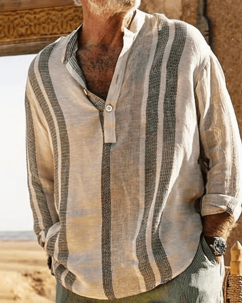 Jayron | Ademend Linnen Overhemd | Heren Blouse Shirt - Sorata