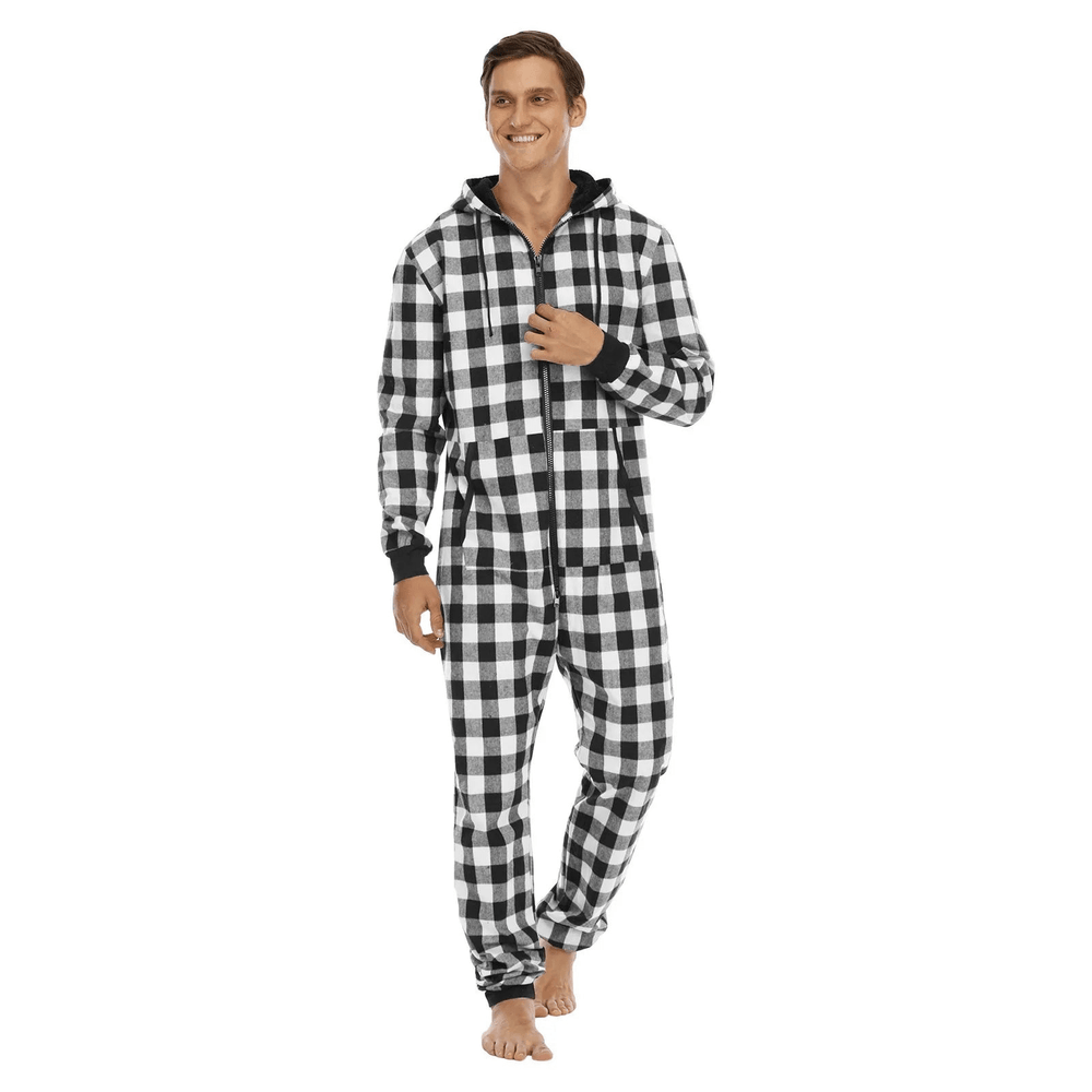 Jonas | Geruite Heren Onesie Pyjama | Warme En Comfortabele Ontwerp - Sorata