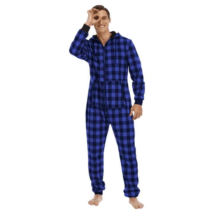 Jonas | Geruite Heren Onesie Pyjama | Warme En Comfortabele Ontwerp - Sorata