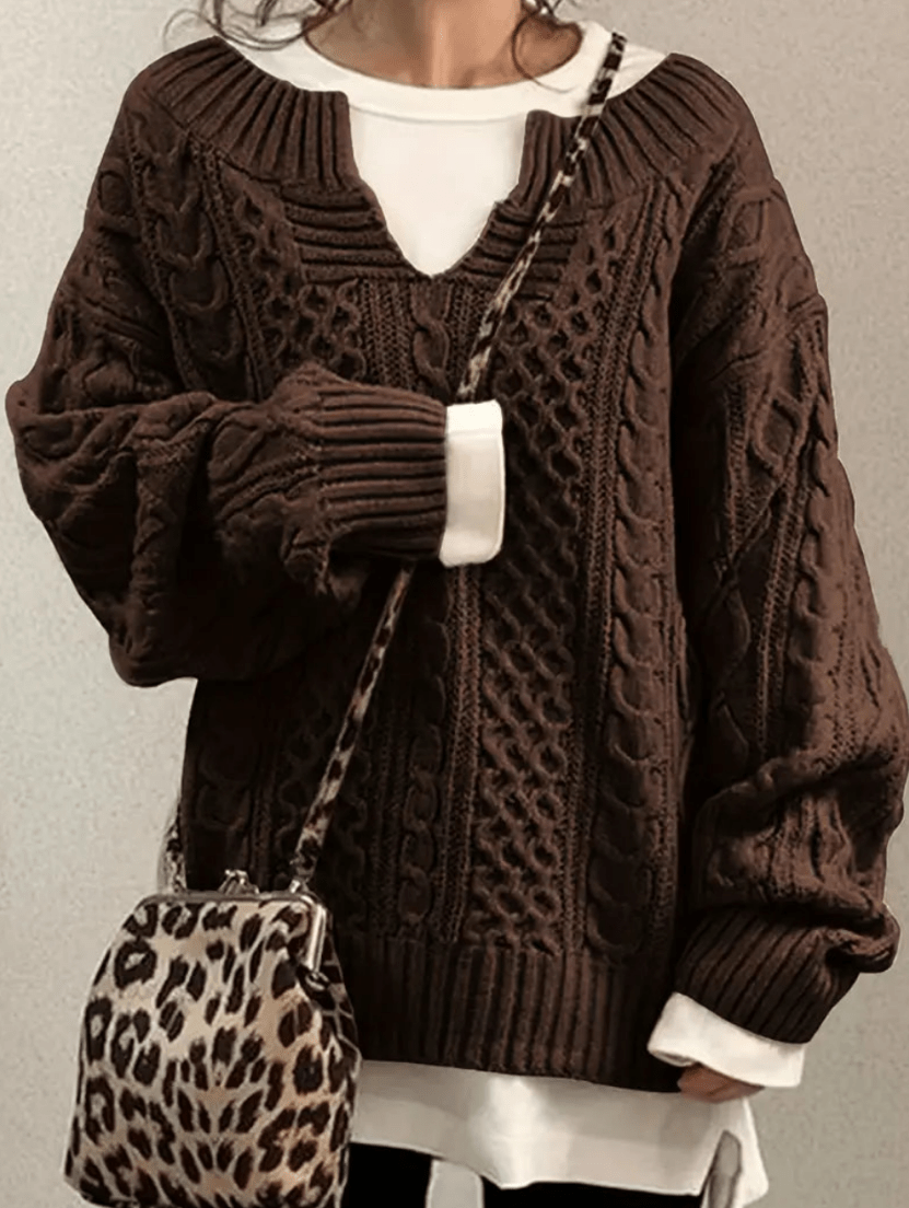 Josie | Gebreide Trui Met V - Hals | Dames Sweater - Sorata