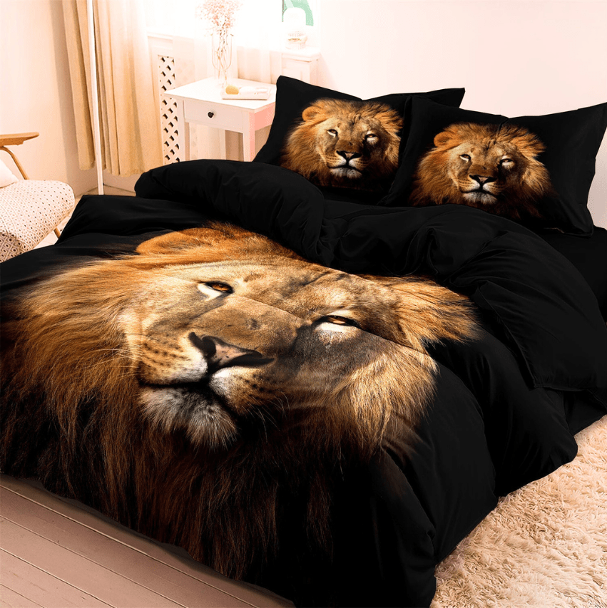 Jungle King Safari | Dekbedovertrek met Afrikaanse Leeuwprint | Trendy & Comfortabel - Sorata