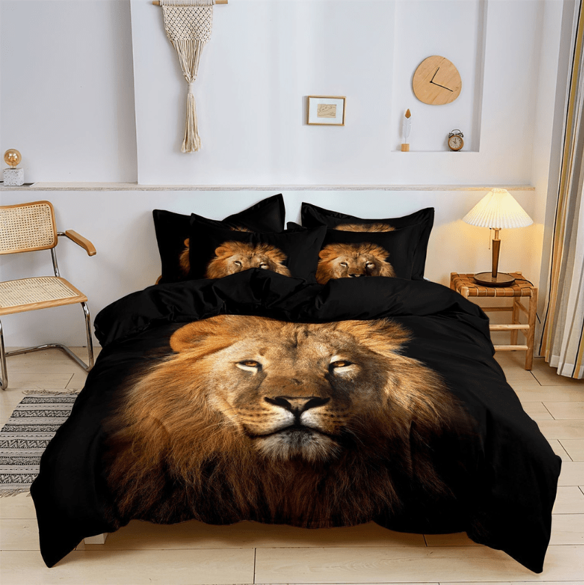 Jungle King Safari | Dekbedovertrek met Afrikaanse Leeuwprint | Trendy & Comfortabel - Sorata