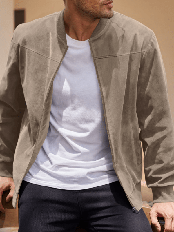 Kamal | Suède Retro Zipper Heren Jas | Bomber Jack - Sorata