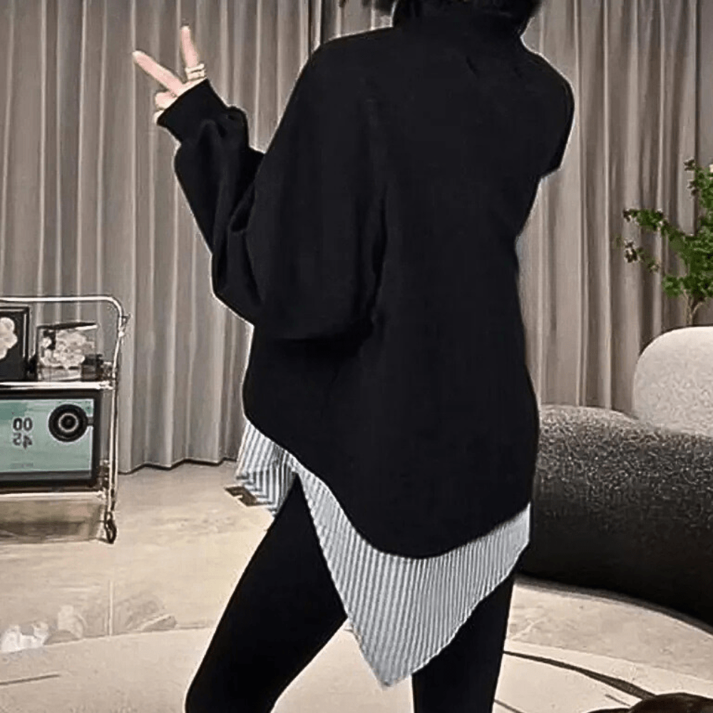 Karime | Klassieke Dames Sweater | Zwarte Jumper Vest - Sorata