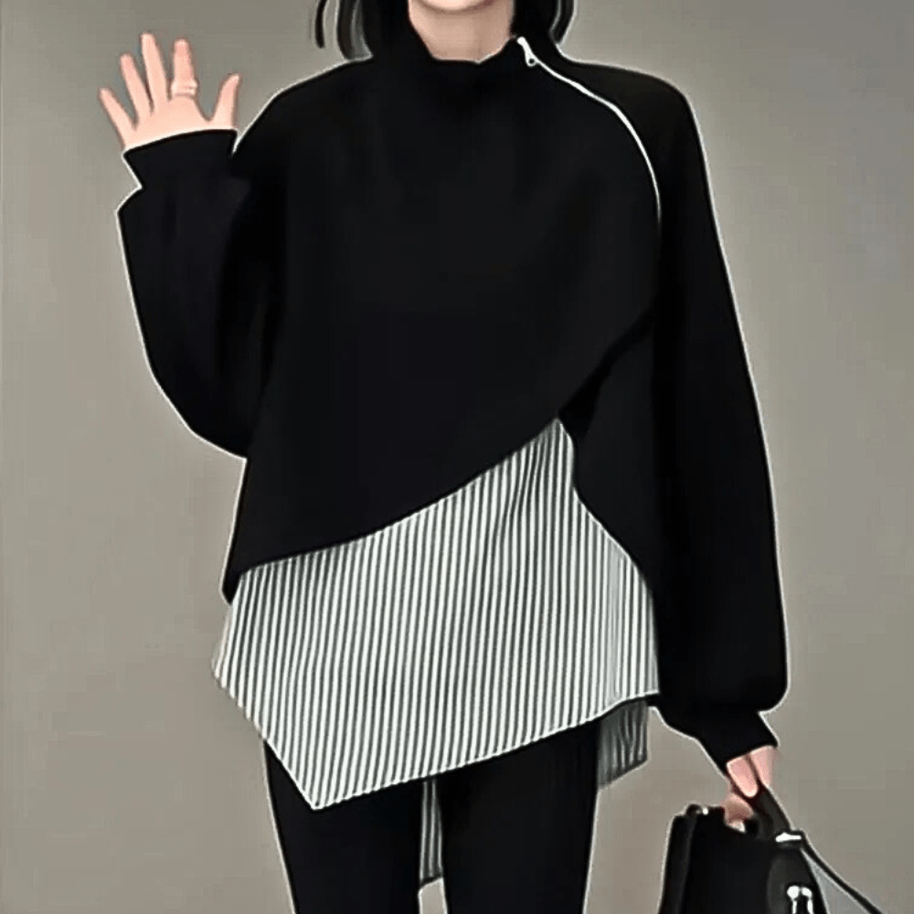 Karime | Klassieke Dames Sweater | Zwarte Jumper Vest - Sorata