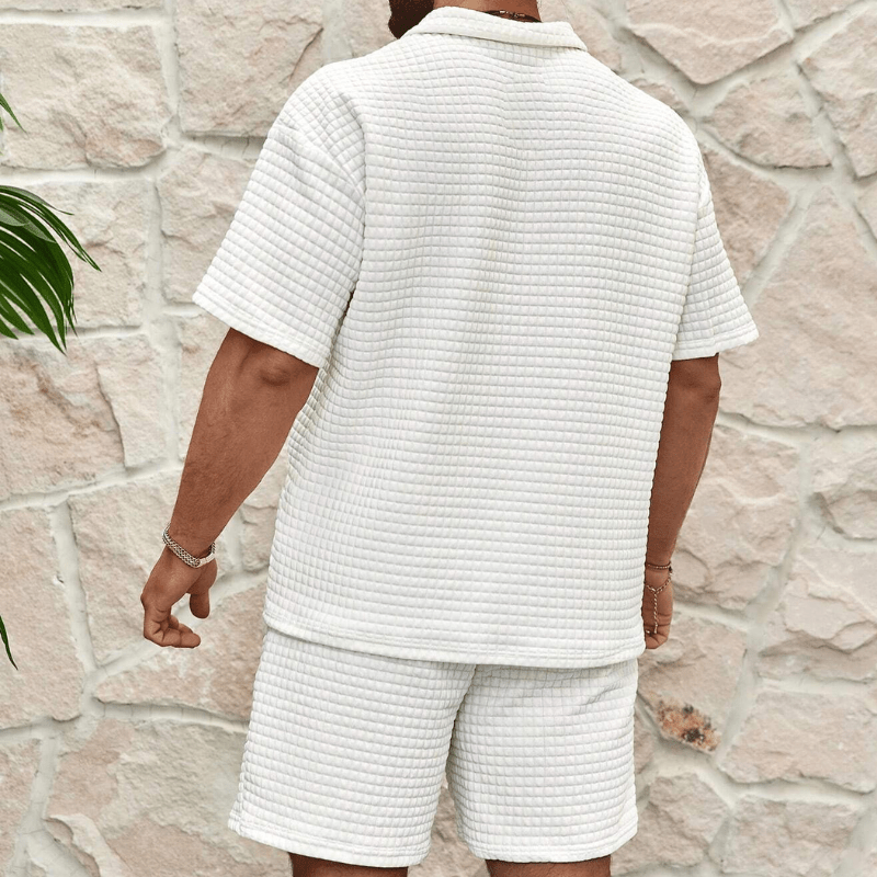 Kinem | Luxe Heren Zomerset | Half - Zip Polo Met Bijpassende Shorts - Sorata