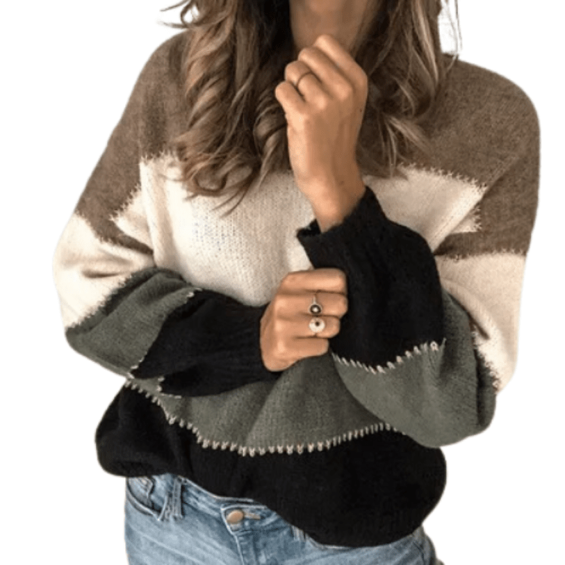 Kiran | Dames Jumper Sweater | Warme Gestreepte Trui - Sorata