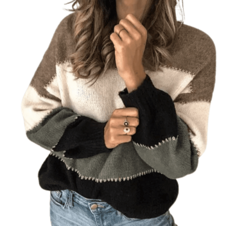 Kiran | Dames Jumper Sweater | Warme Gestreepte Trui - Sorata