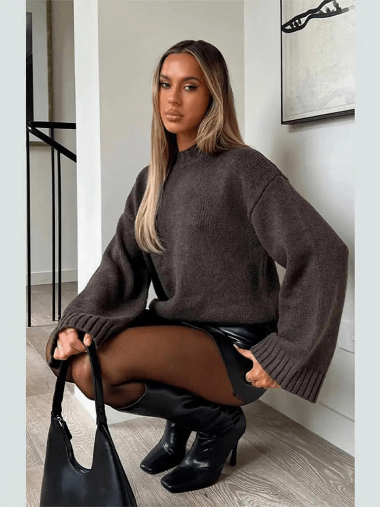 Lenny | Dames Trui | Casual Losse Gebreide Pullover | Trendy En Comfortabel - Sorata