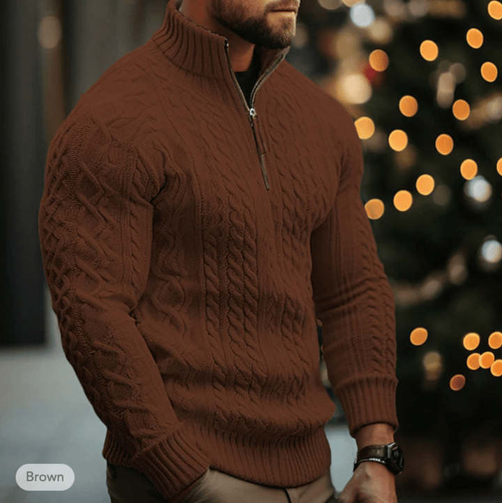Leon | Heren Pullover Met Rits | Half - Zip Sweater | Casual En Elegant - Sorata