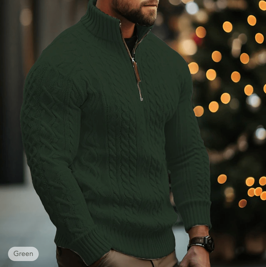 Leon | Heren Pullover Met Rits | Half - Zip Sweater | Casual En Elegant - Sorata