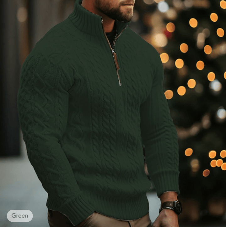 Leon | Heren Pullover Met Rits | Half - Zip Sweater | Casual En Elegant - Sorata