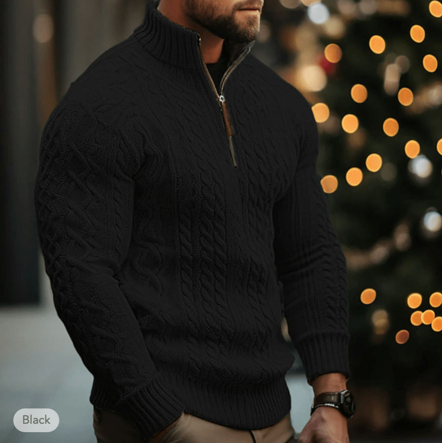 Leon | Heren Pullover Met Rits | Half - Zip Sweater | Casual En Elegant - Sorata