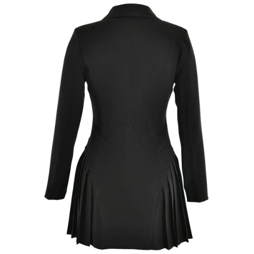 Lia - Jurk Dames - Plooi Jurk Met Lange Mouwen En Knopen - Elegant & Chic - Sorata