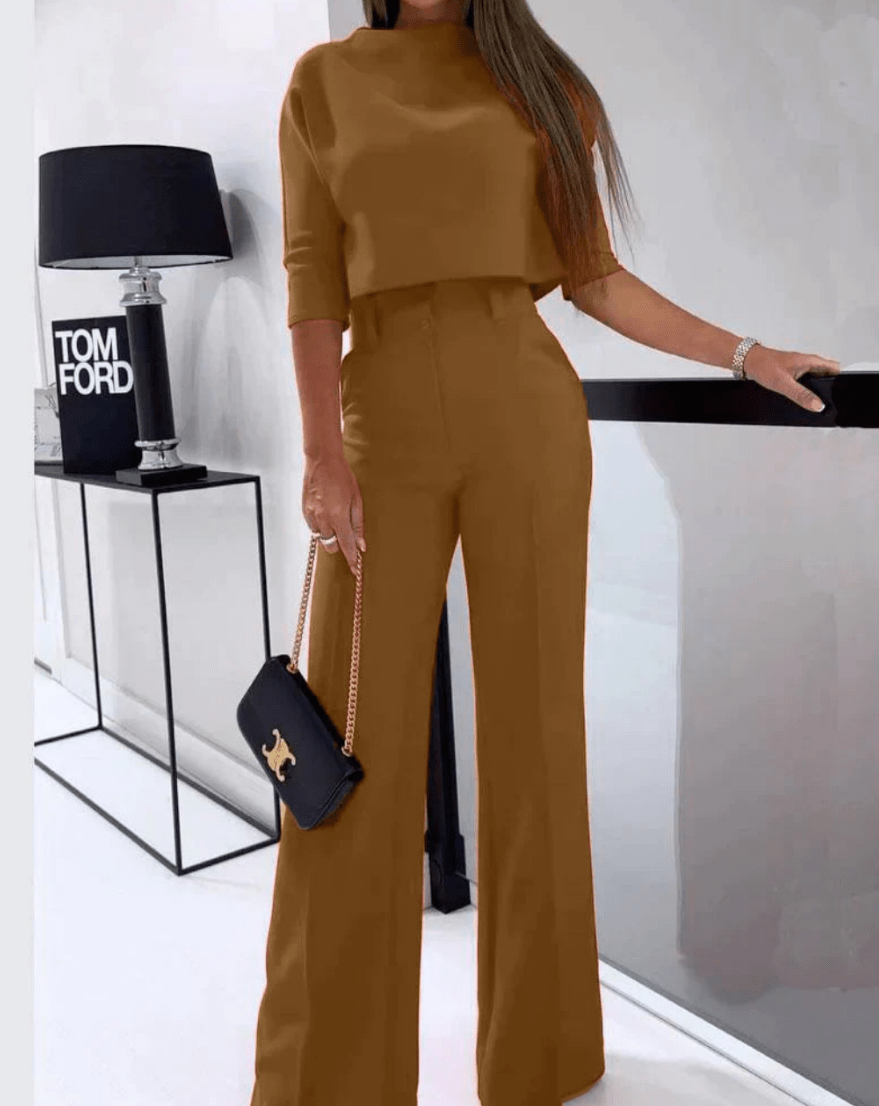 Lika | 2 - Delige Set | Dames Set | Rechte Broek Met Hoge Taille - Sorata