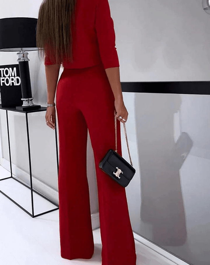 Lika | 2 - Delige Set | Dames Set | Rechte Broek Met Hoge Taille - Sorata