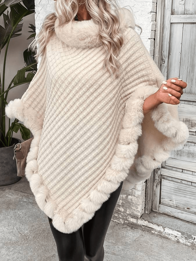 Lilly | Luxe Dames Poncho Vest | Shawl Trui | Ruime Pasvorm | Verfijnde Details - Sorata