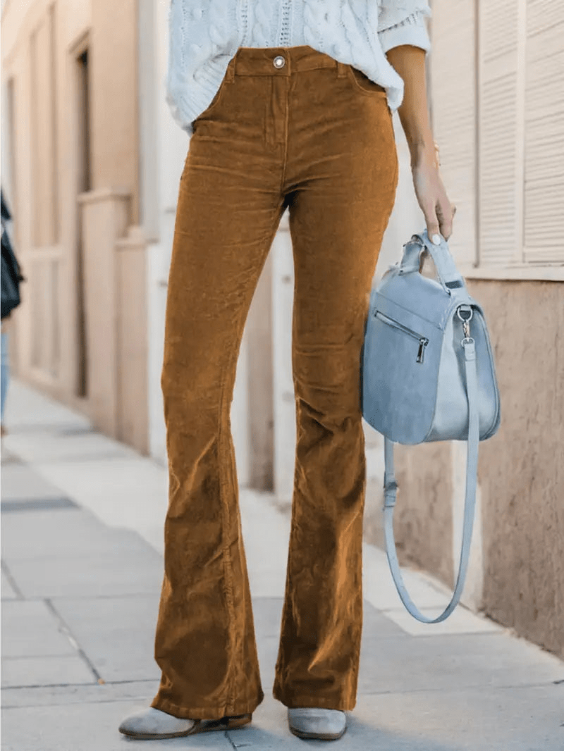 Lina | Casual Dames Broek | Stijlvolle Corduroy Broek | Voor Dagelijks Gebruik - Sorata