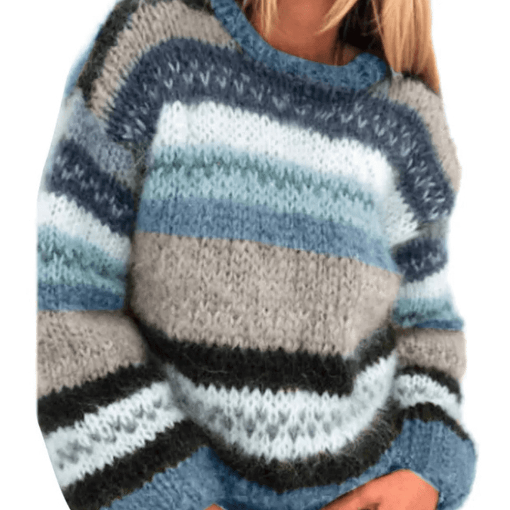 Lisa | Moderne Gebreide Gestreepte Trui | Dames Sweater | Jumper Vest - Sorata