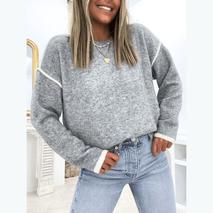 Lorena | Warme Dames Trui Met Ronde Hals | Elegant & Comfortabel - Sorata
