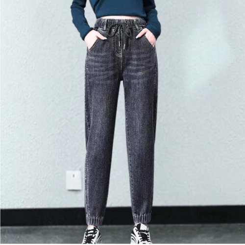 Lucaro - Broek Dames - Casual Damesjeans met Verstelbaar Koord - Comfortabel - Sorata