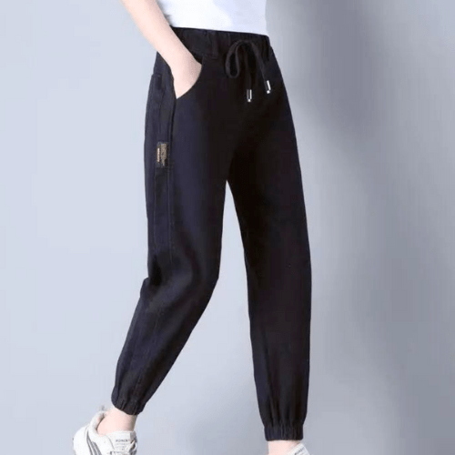 Lucaro - Broek Dames - Casual Damesjeans met Verstelbaar Koord - Comfortabel - Sorata