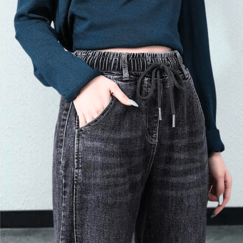 Lucaro - Broek Dames - Casual Damesjeans met Verstelbaar Koord - Comfortabel - Sorata