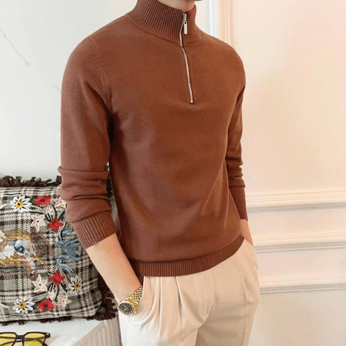 Lugano - Heren Sweater - Trui met Rits - Comfortabel - Elegant - Polyester & Wol - Sorata