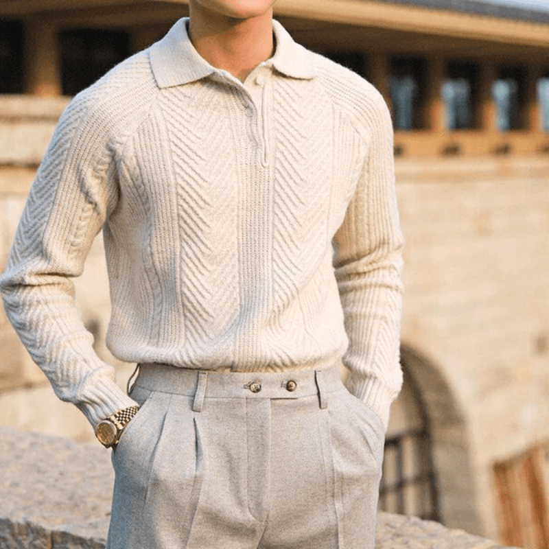 Luke | Heren Trui | Gebreide Herensweater met Kraag | Elegant & Comfortabel - Sorata