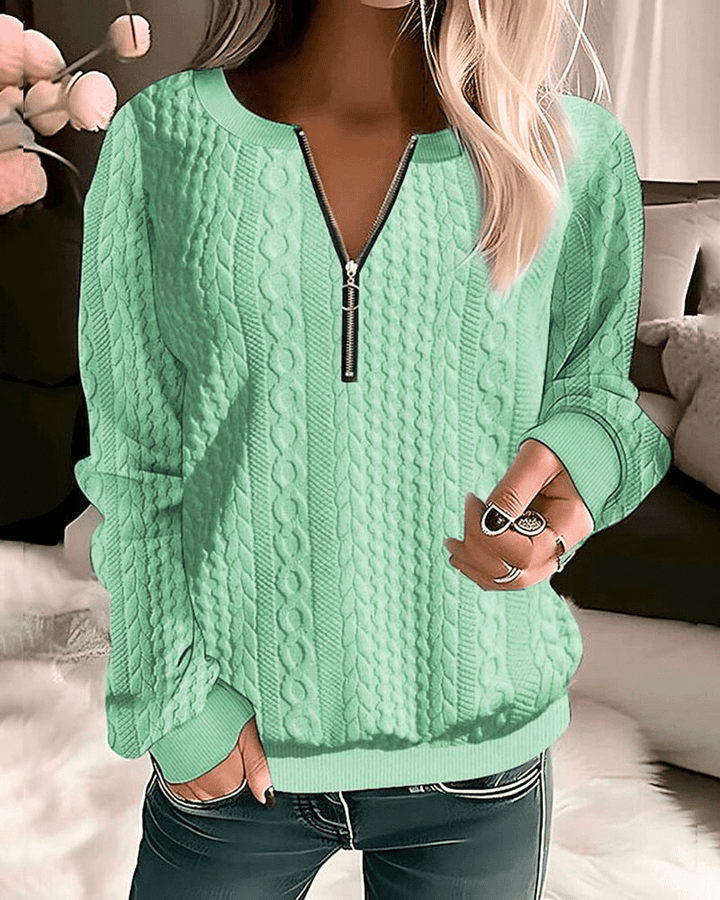 Maaike | Trui Dames | Warme Trui met Rits | Trendy & Comfortabel | Casual Outfit - Sorata