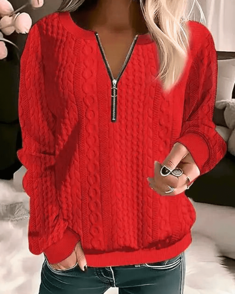 Maaike | Trui Dames | Warme Trui met Rits | Trendy & Comfortabel | Casual Outfit - Sorata