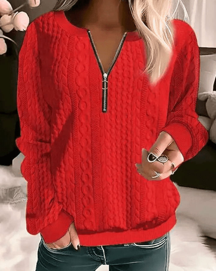 Maaike | Trui Dames | Warme Trui met Rits | Trendy & Comfortabel | Casual Outfit - Sorata