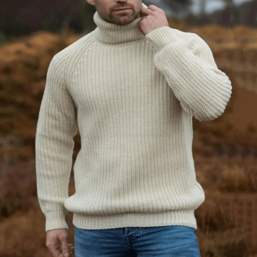 Mani | Creme Coltrui Met Turtleneck | Heren Sweater | Gebreide Jumper - Sorata