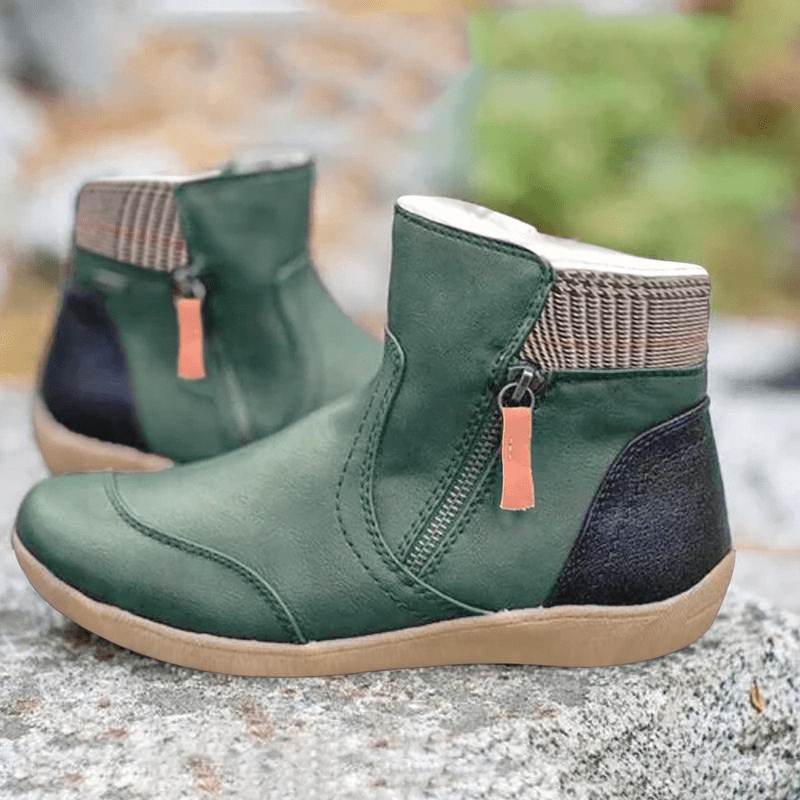 Marina | Dames Waterdichte Orthopedische Leren Laarzen met Rits | Comfortabel - Sorata