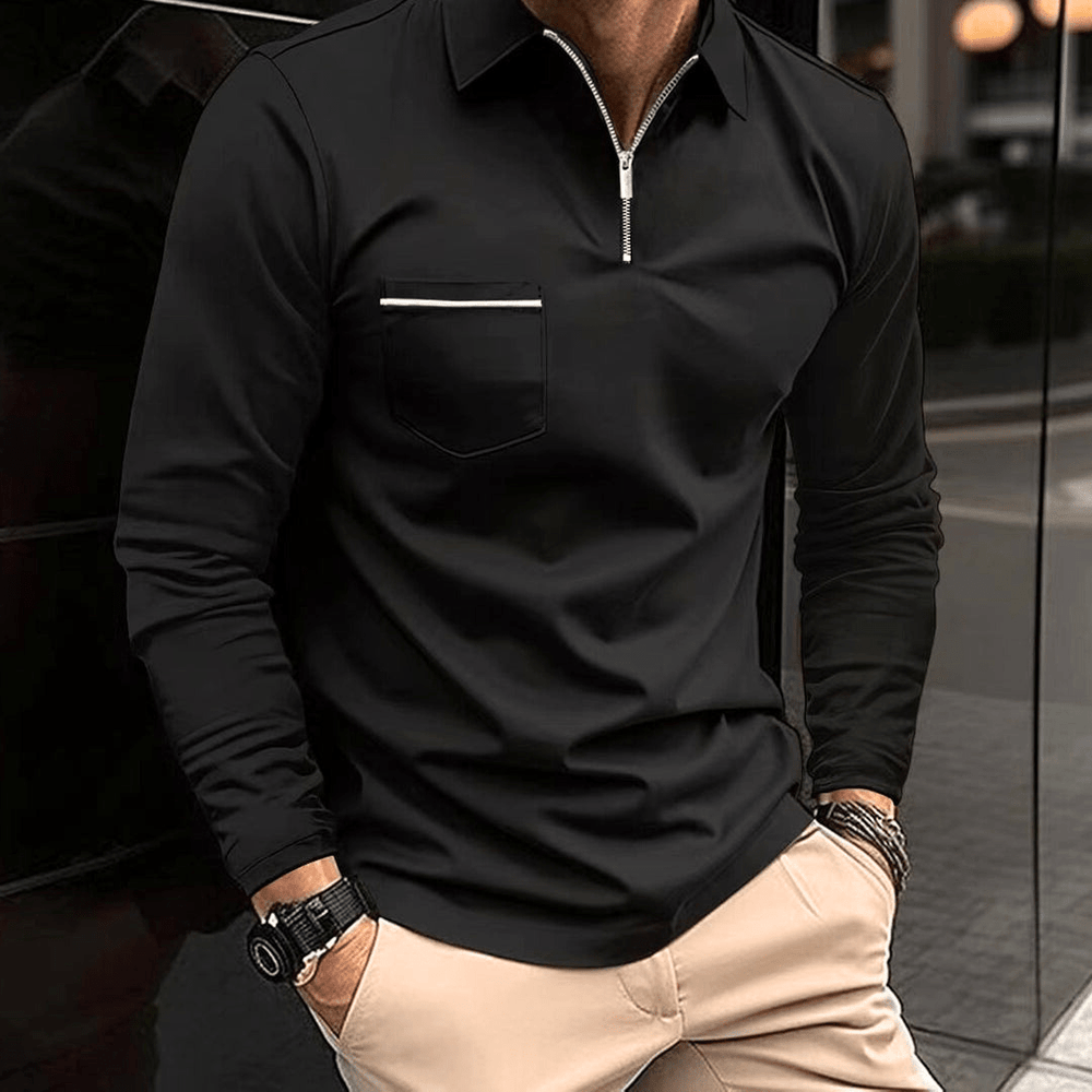 Mario | Polo Shirt met Lange Mouwen voor Heren | Klassiek & Elegant - Sorata