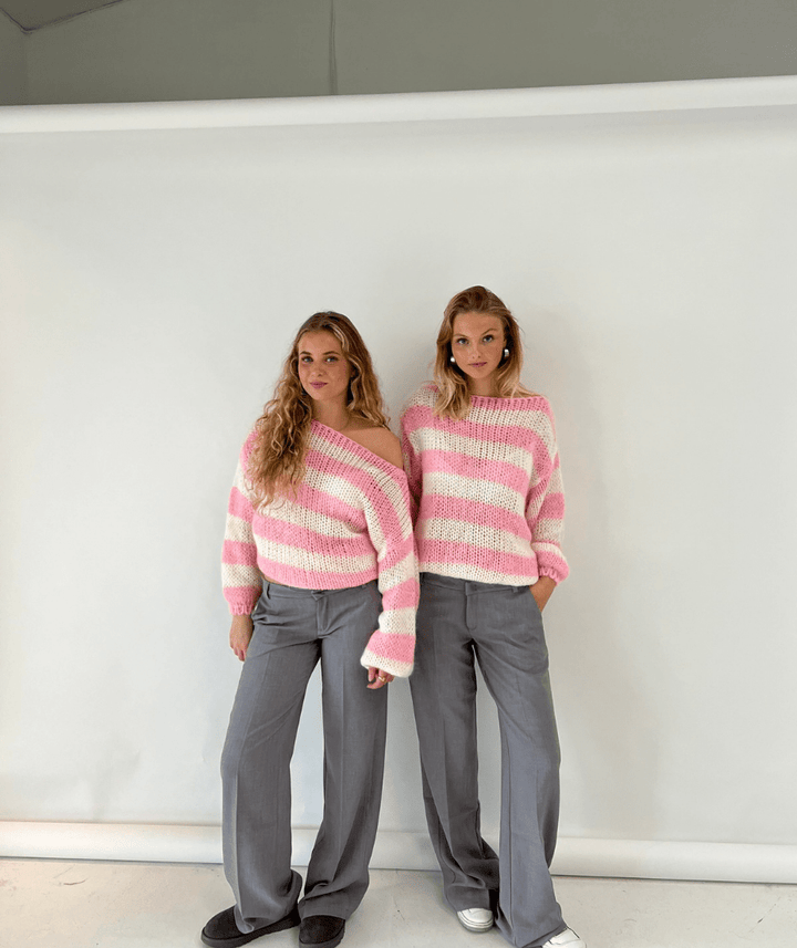 Marley | Dames Gestreepte Gebreide Oversized Trui | Trendy & Comfortabel - Sorata