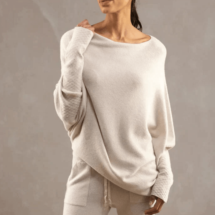 Mary | Asymmetrische Gedrapeerde Dames Trui | Comfortabel & Trendy - Sorata